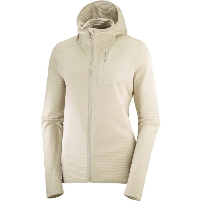 Cream Salomon Essential Lightwarm Hooded Women's Jackets | PH 38124W